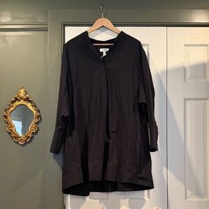 COS Charcoal Button-Up Mini Dress